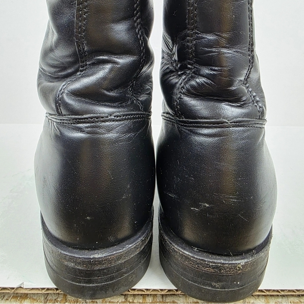 Justin Boots Black Combat Moto Boots Lace-Up Sz 6.5 - Picture 6 of 10